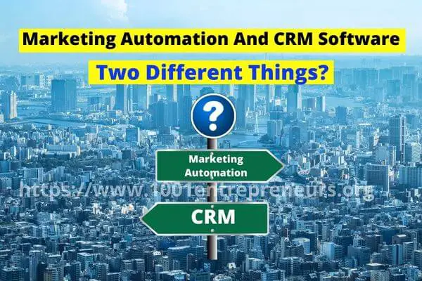 Marker sign showing Differences Between Marketing Automation And CRM